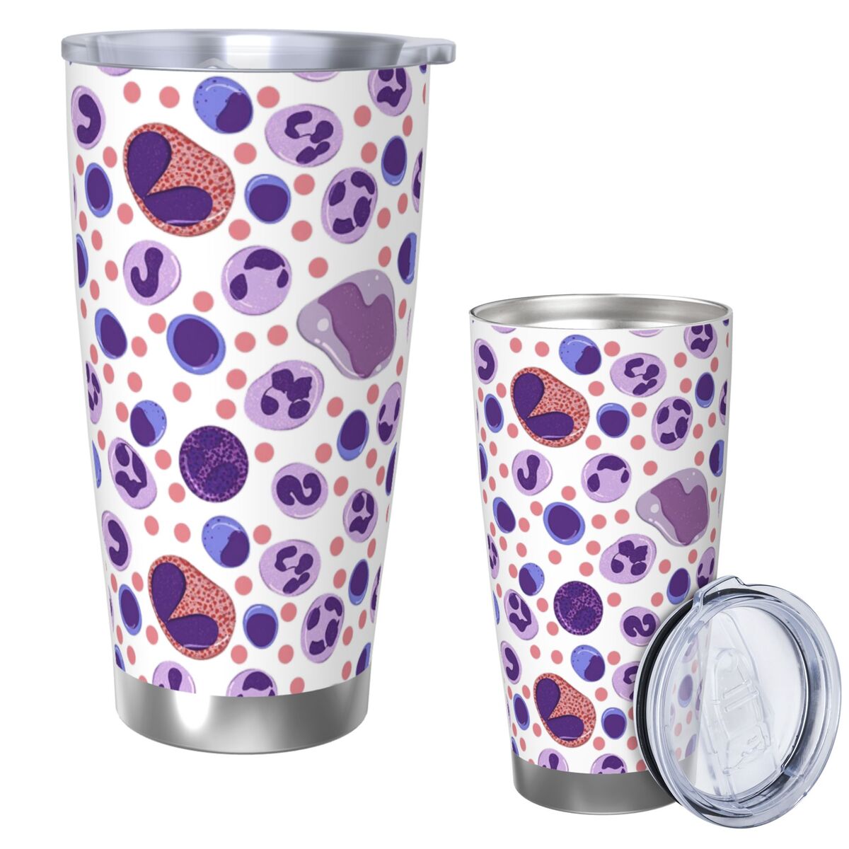 Tumbler 20Oz White - Bicchiere in acciaio inossidabile con motivo