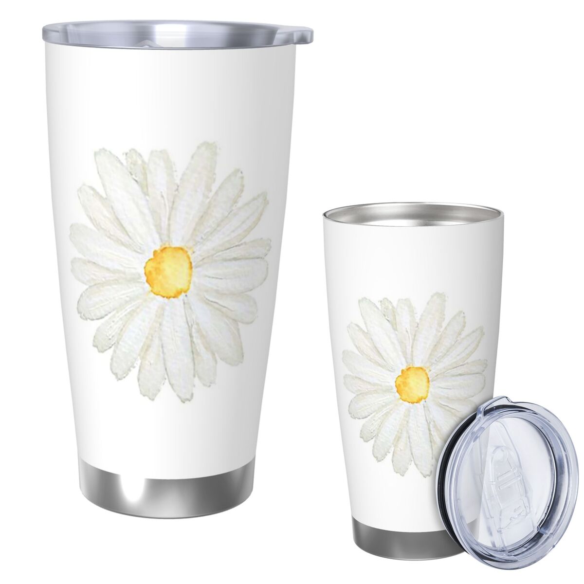 Tumbler 20Oz White - Bicchiere in acciaio inossidabile dipinto a