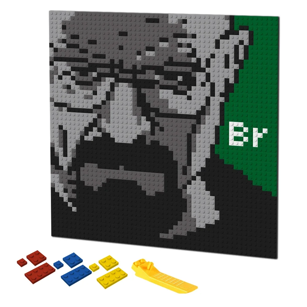 Puzzle Blank White - Retro Pixel Art Building Blocks Mosaico