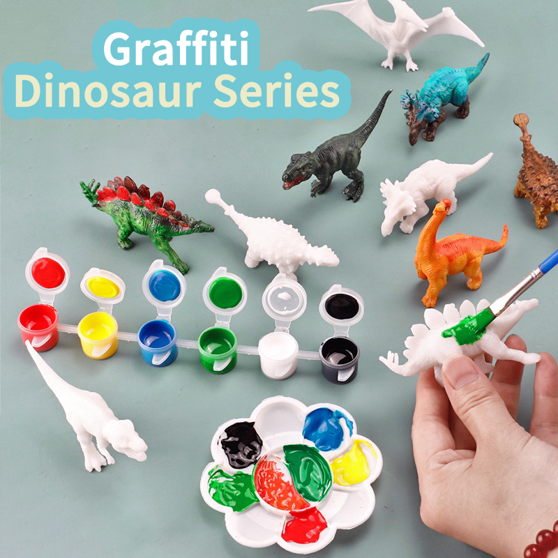 Puzzle Blank White - 6 pezzi/8 pezzi, giocattoli di dinosauro