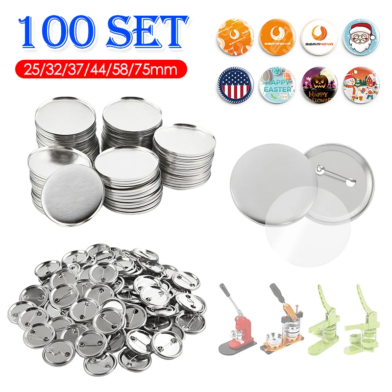 Button Badge Blank - 100Set Distintivo Vuoto Pin Button Maker