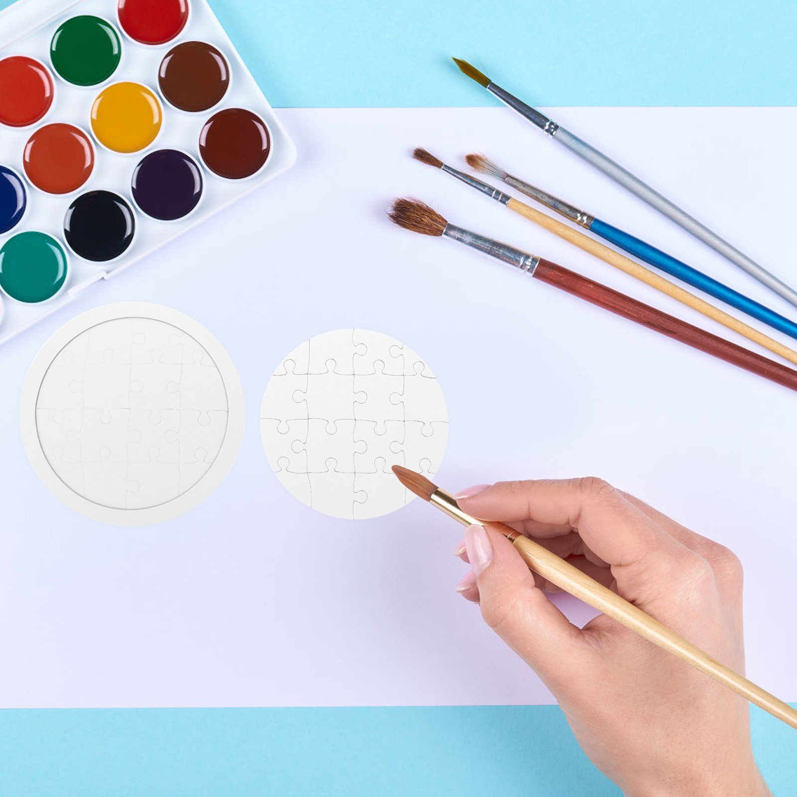 Puzzle Blank White - 4 set di puzzle vuoti da