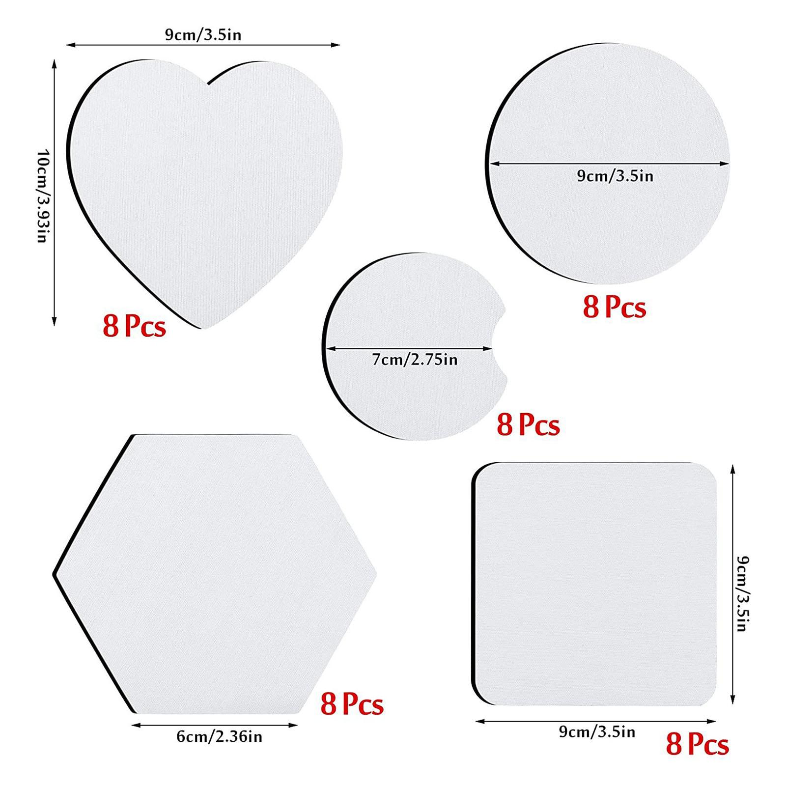Coaster Sublimation Blank - 40 Sottobicchieri per Tazze per Sublimazione,