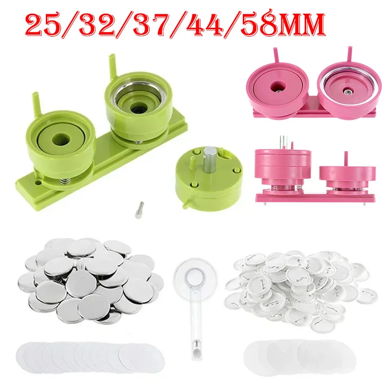Button Badge Blank - 100 Set 25/32/37/44/58mm Badge Pin Button