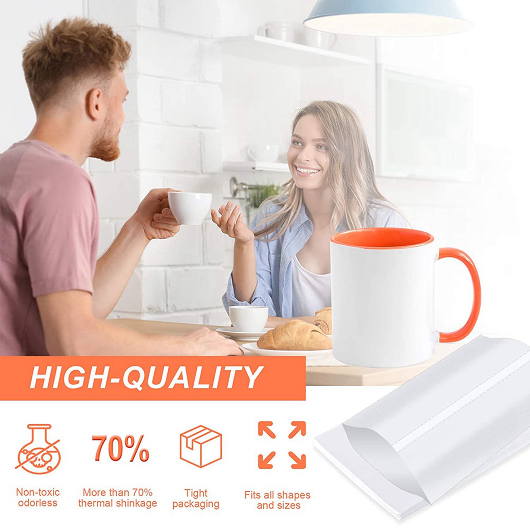 Sublimation Mug White - ABBN-8X12 pollici Manicotti termoretraibili per sublimazione,